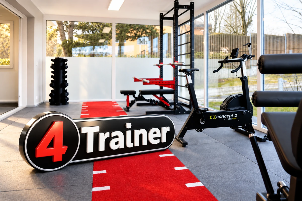 Logo 4Trainer en 3D intégré dans une photo de cabinet